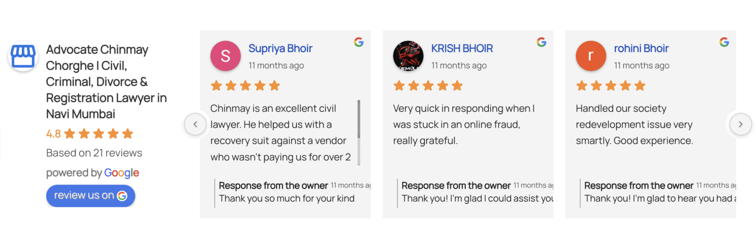 Advocate Chinmay - Google Reviews