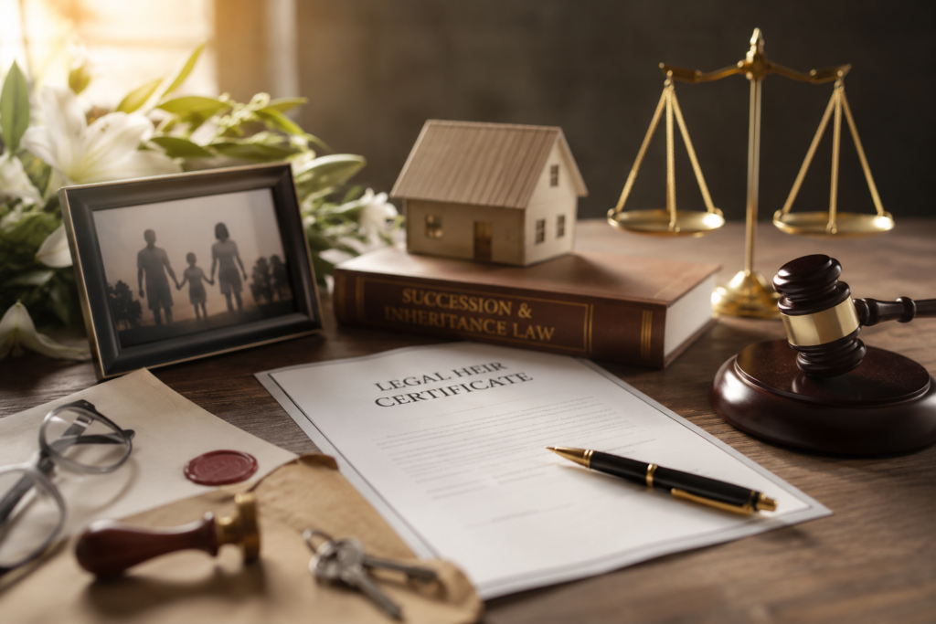 Legal Heir Certificate and inheritance-related legal documents for property transfer