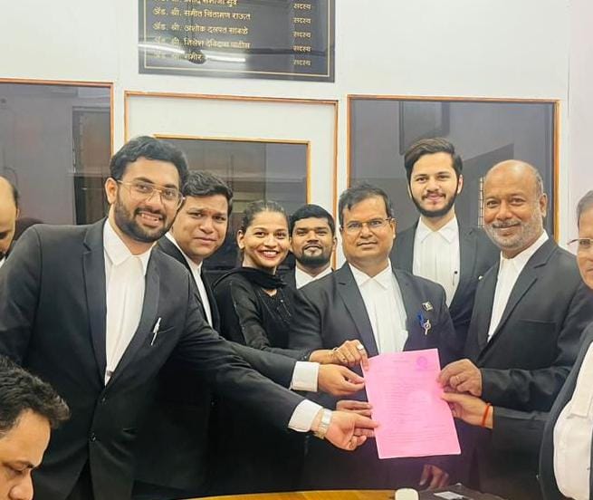 Advocate Chinmay Chorghe with fellow legal professionals